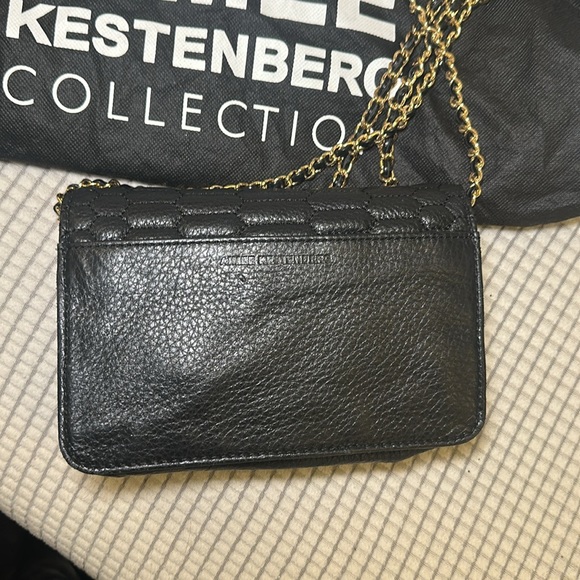 Aimee Kestenberg Black Leather Quilted Purse with Chain Strap - Picture 3 of 4